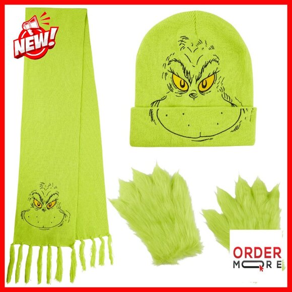 Accessories - Winter Fleece Hat Scarf Gloves Set, Cozy 3-Piece Holiday Accessories